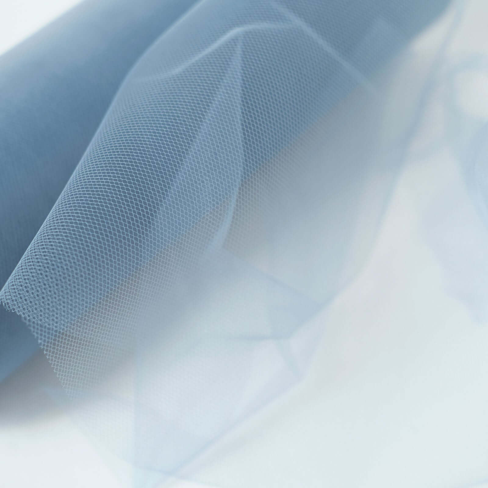 12"x100 Yards Dusty Blue Tulle Fabric Bolt, Sheer Fabric Spool Roll For Crafts