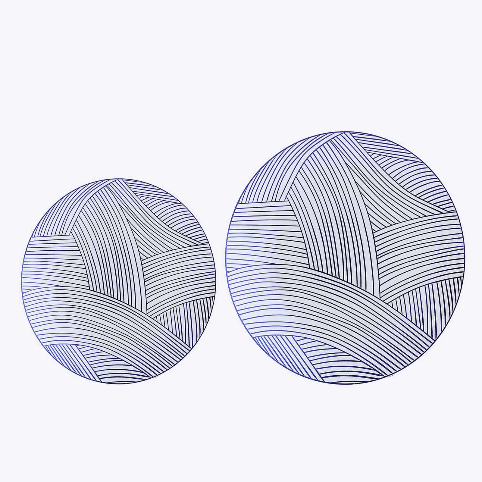 10-Pack Plastic 7" Round Dessert Plates in White with Blue Wave Brush Strokes Pattern - Disposable Appetizer Salad Plates