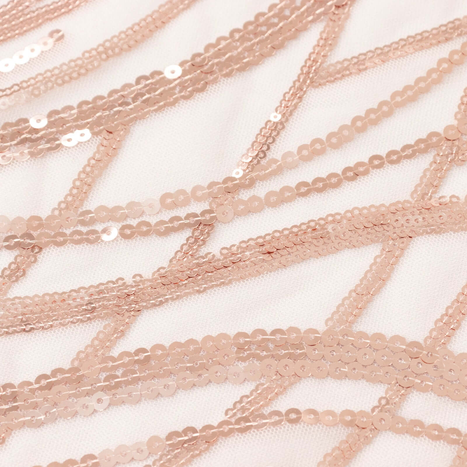 Mesh 72"x72" Table Overlay Square Tablecloth Blush - Wave Embroidered Sequins Table Topper