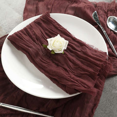 5 Pack Gauze Cheesecloth 24"x19" Napkins Burgundy Reusable Dinner Napkins
