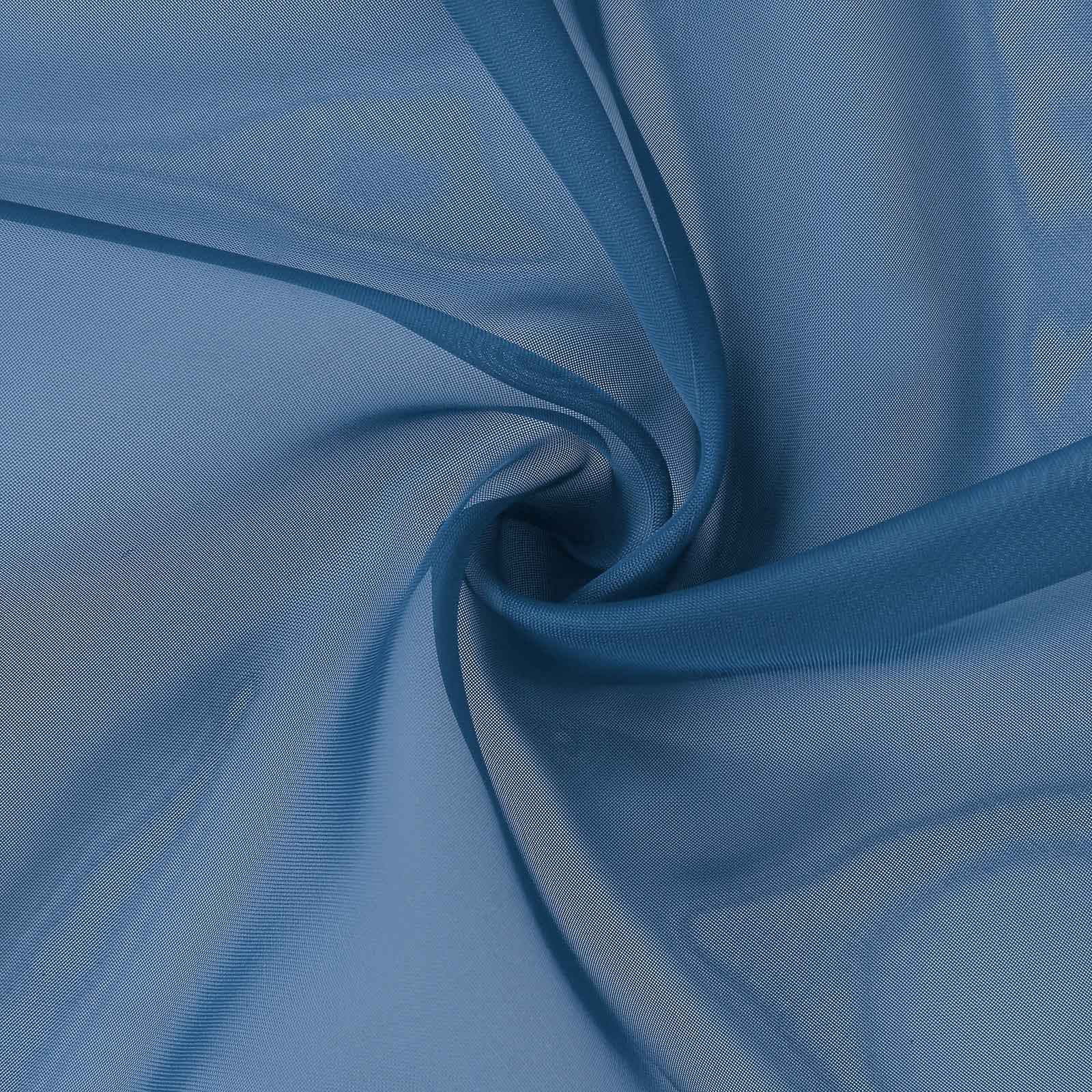 5ftx14ft Premium Navy Blue Chiffon Curtain Panel, Durable Flame Resistant Backdrop Ceiling Drapery With Rod Pocket