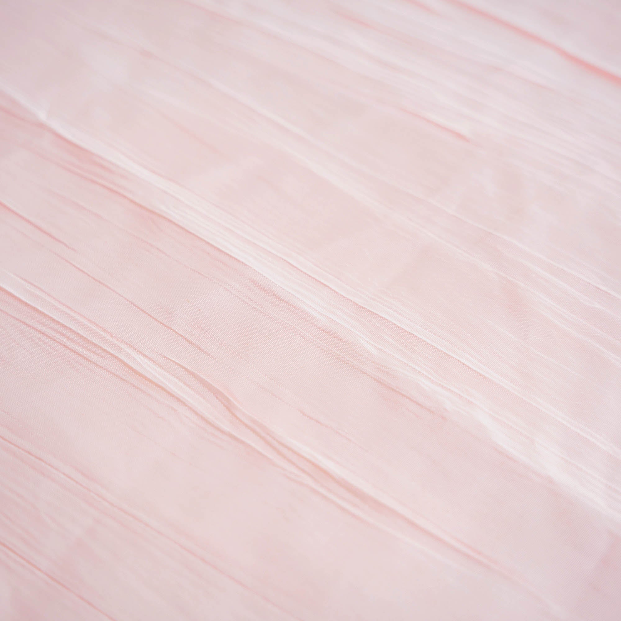 Taffeta 90"x90" Table Overlay Square Tablecloth Blush- Accordion Crinkle Table Cover