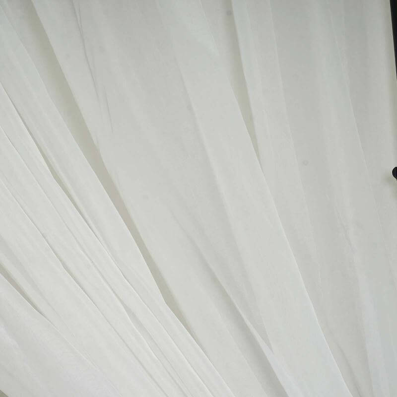 2 Pack White Sheer Chiffon Event Curtain Drapes, Durable Flame Resistant Premium Organza Backdrop Event Panels With Rod Pockets - 10ftx10ft