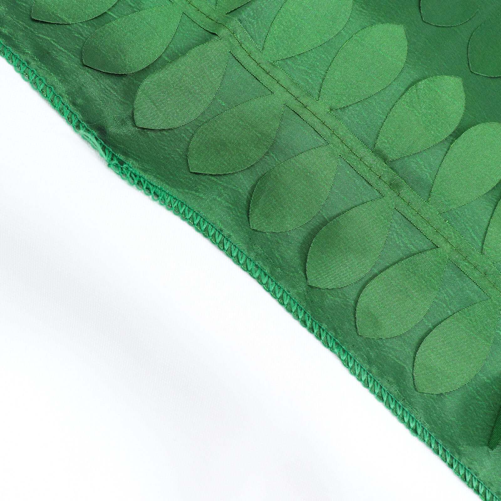 8ftx8ft Green 3D Leaf Petal Taffeta Event Curtain Drapes, Backdrop Event Panel With Rod Pocket