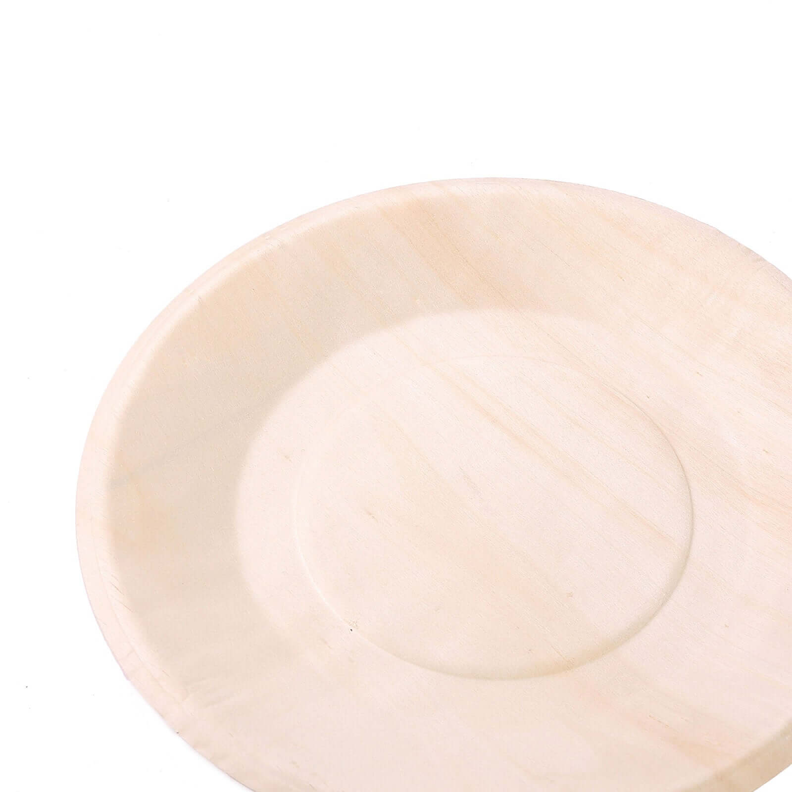 25-Pack Birchwood 9" Round Dinner Plates - Natural Eco Friendly Wooden Disposable Plates for Farmhouse-Style Events, Parties & Gatherings
