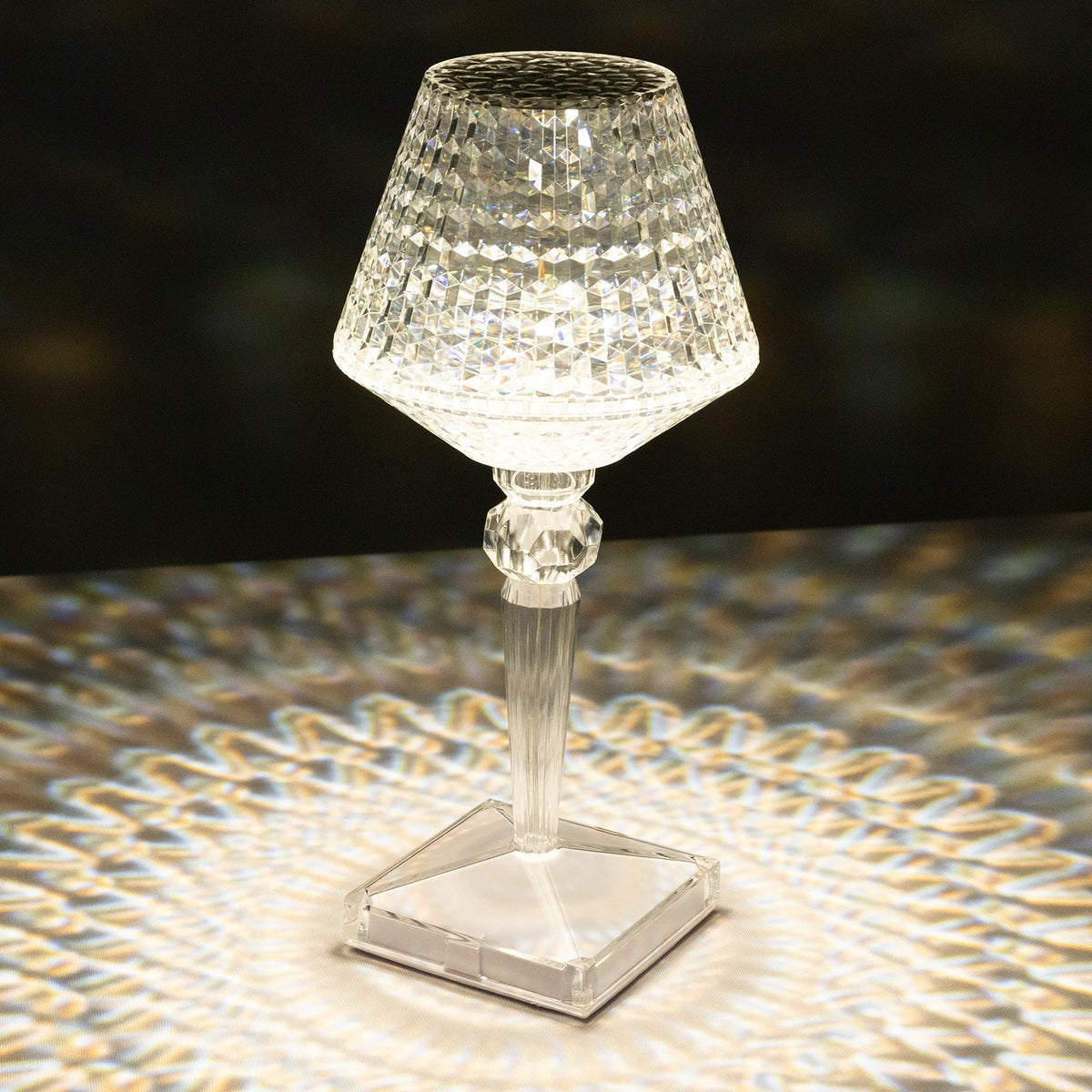 LED Acrylic Table Lamp Cup Shape Design Color Changing - Rechargeable Cordless Touch Control Accent Light 10"