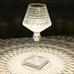 LED Acrylic Table Lamp Cup Shape Design Color Changing - Rechargeable Cordless Touch Control Accent Light 10"