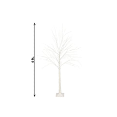 350 LED Lighted Birch Tree Design Warm White - Plug-in Remote Timer Lights with Detachable Base 6ft