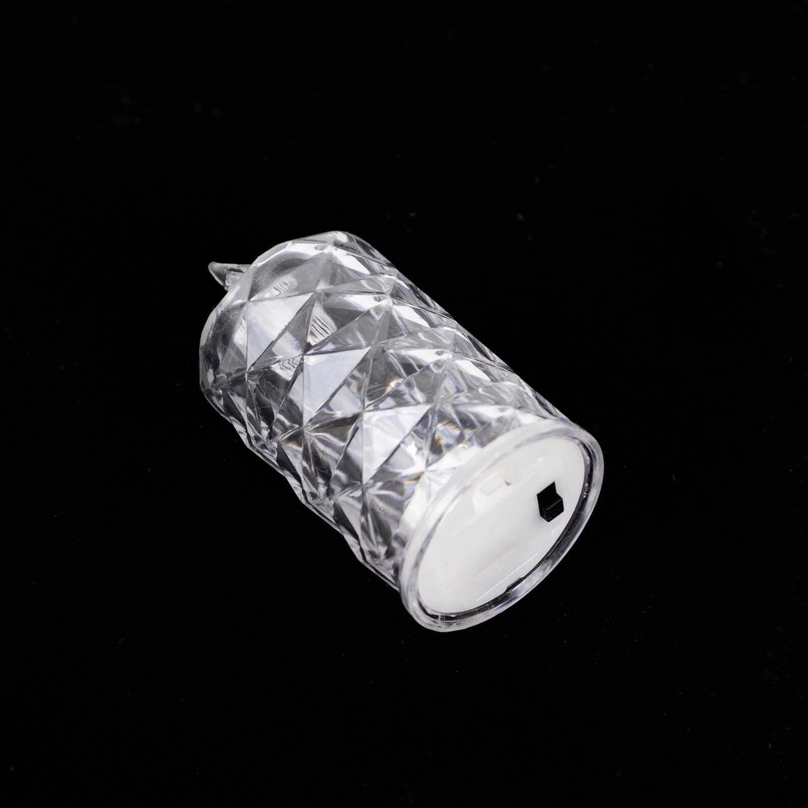 12-Pack LED Flameless Decorative Lighting Diamond Cut Warm White - Battery Operated Tealight Candles 3"
