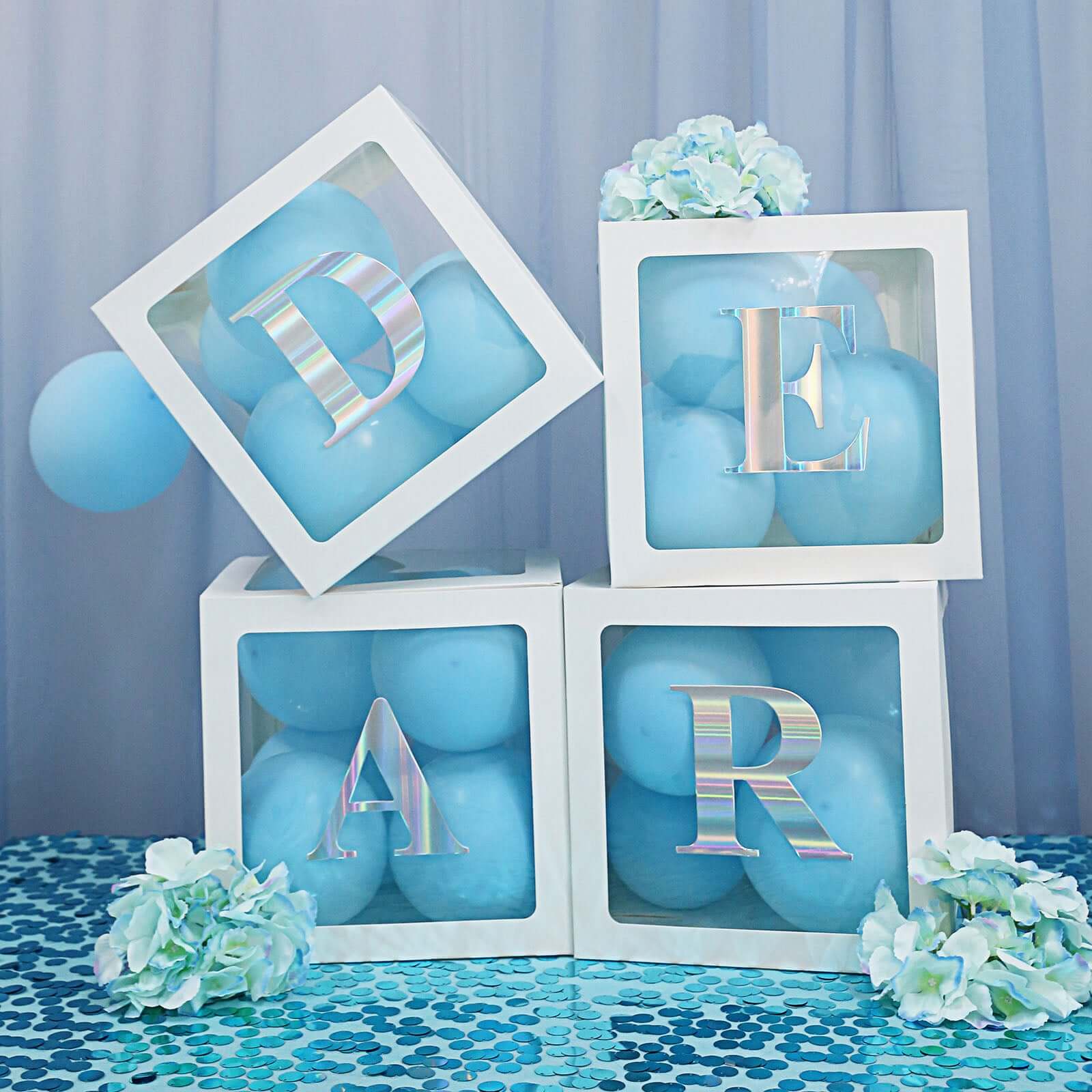 4 Pack 5" Iridescent Alphabet Stickers Banner, Customizable Stick on Letters - Z