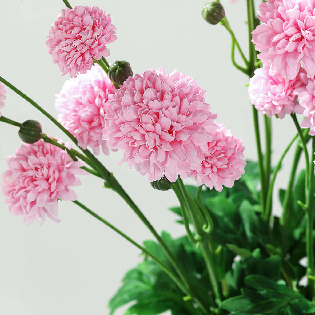 2 Bushes 33" Blush Artificial Mums Spray, Faux Chrysanthemum Flower Bouquet