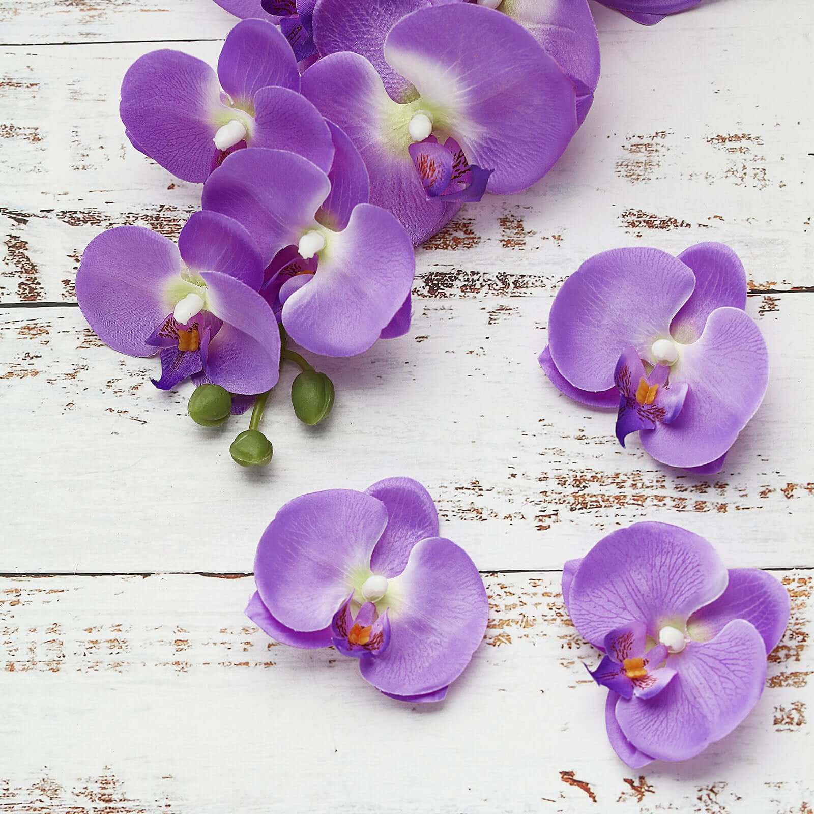 20 Silk Artificial Orchids Flower Heads Lavender Lilac - Versatile Floral Accents for DIY Floral Arrangements Corsages & Event Decor 4"