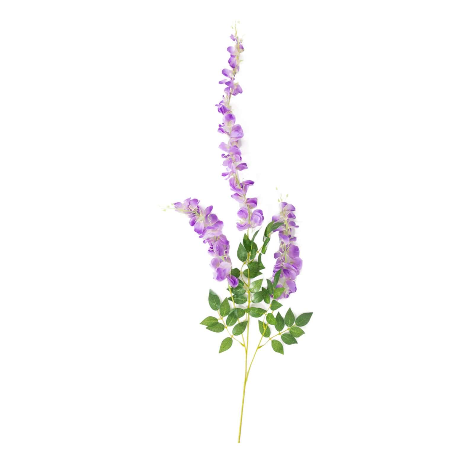 5 Pack 44" Silk Hanging Wisteria Flower Garland Vines in Purple, 3 Strands in 1 Bush