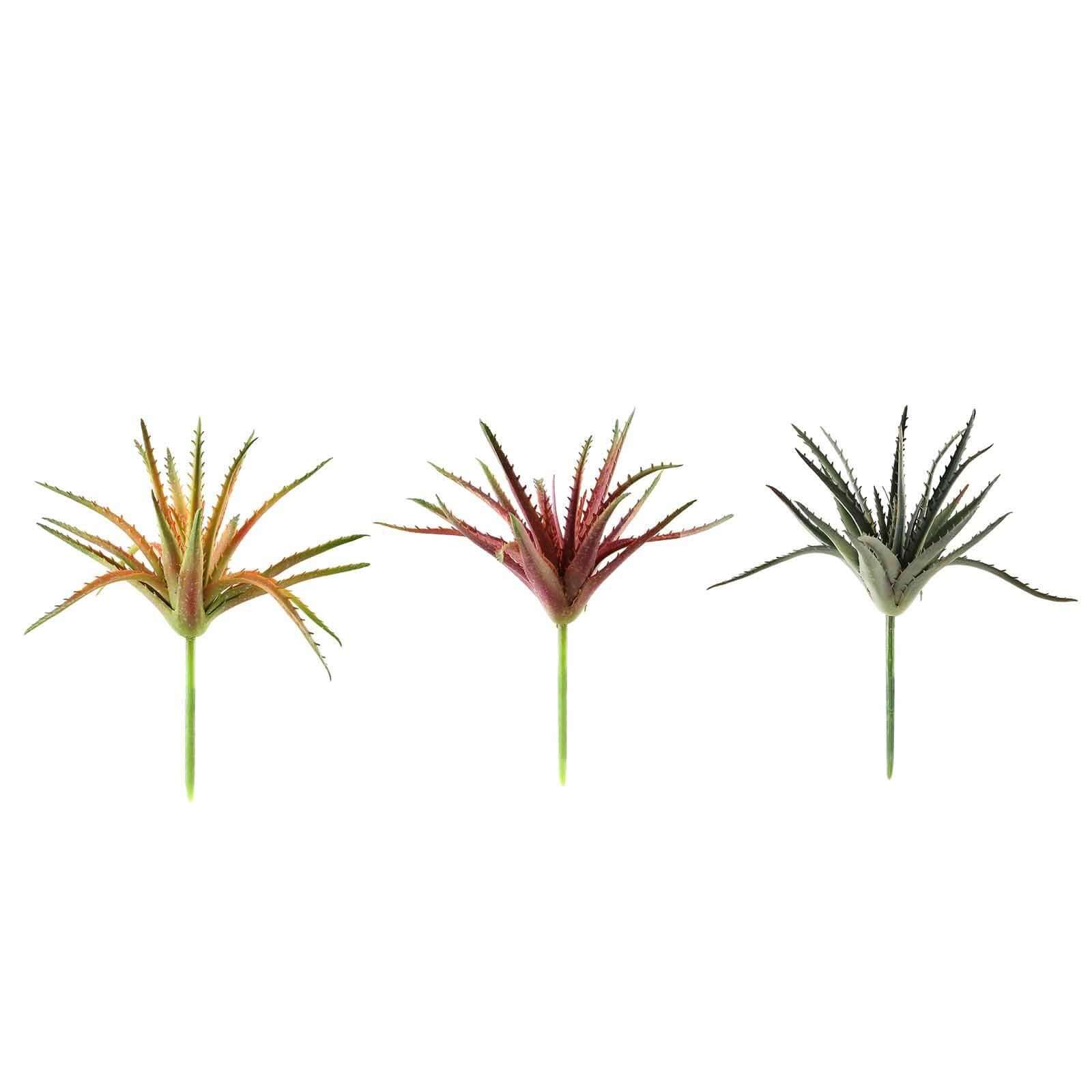 3 Pack 12" Artificial PVC Aloe Cameronii Decorative Succulent Plants
