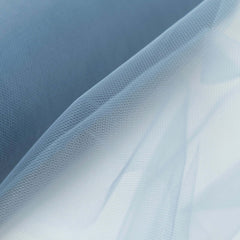 12"x100 Yards Dusty Blue Tulle Fabric Bolt, Sheer Fabric Spool Roll For Crafts