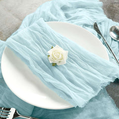 5 Pack Gauze Cheesecloth 24"x19" Napkins Light Blue Reusable Dinner Napkins