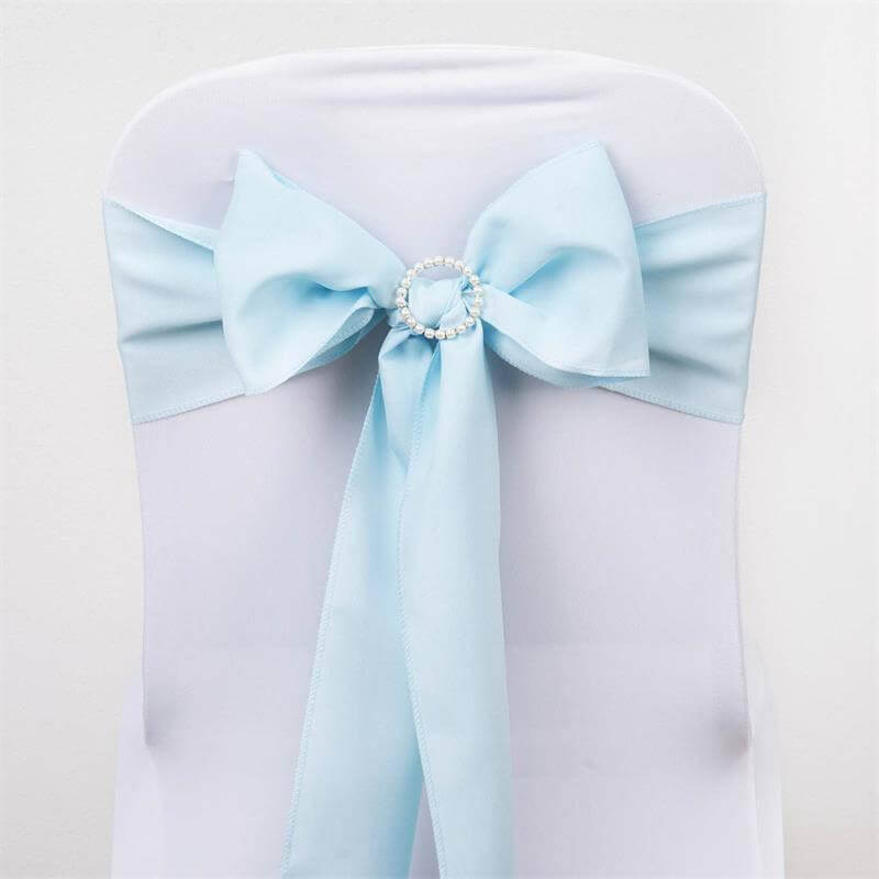 5 Pack Polyester Chair Sashes Light Blue 6"x108"