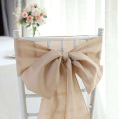 5 Pack Polyester Chair Sashes Nude 6"x108"