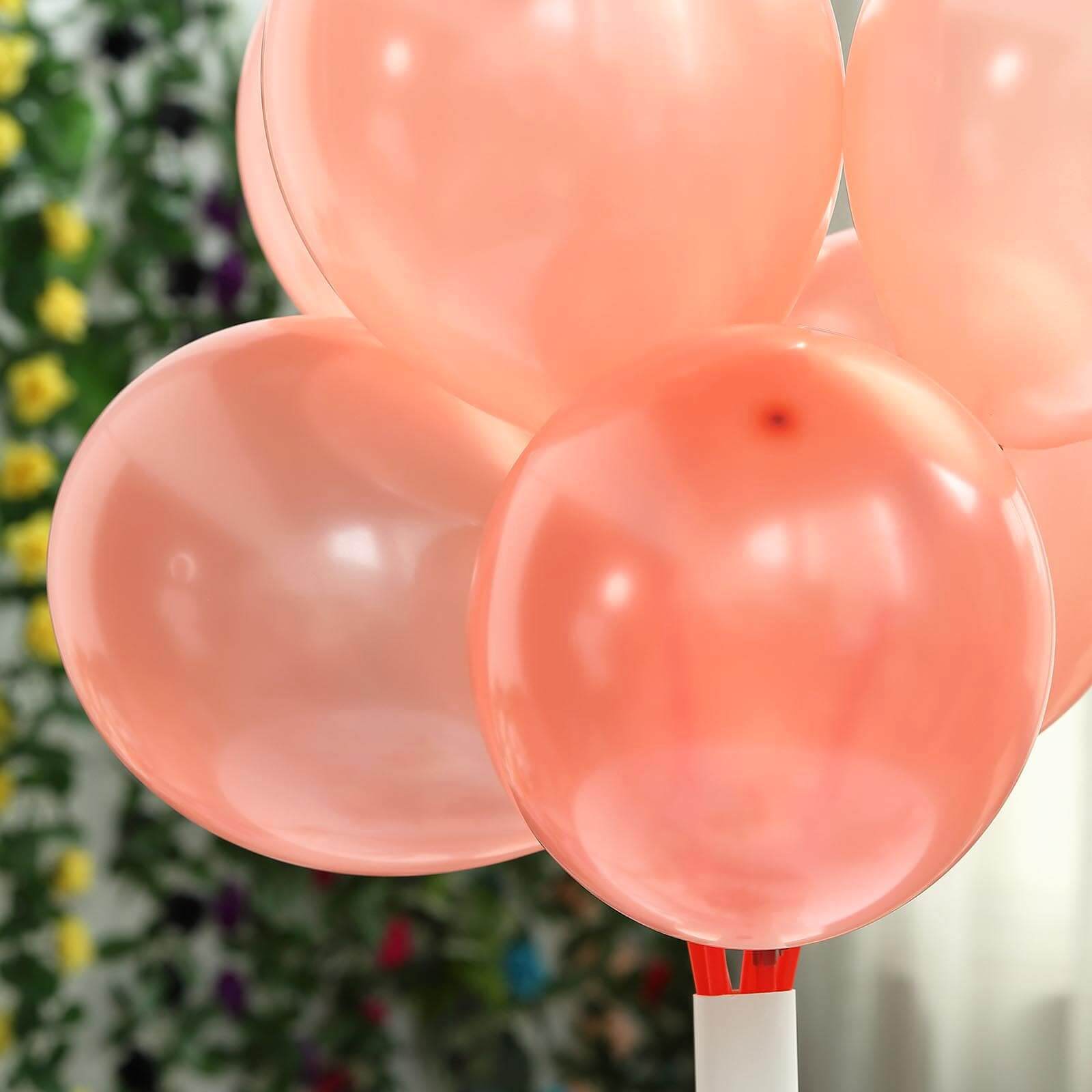 25 Pack 12" Shiny Pearl Rose Gold Latex Helium or Air Balloons