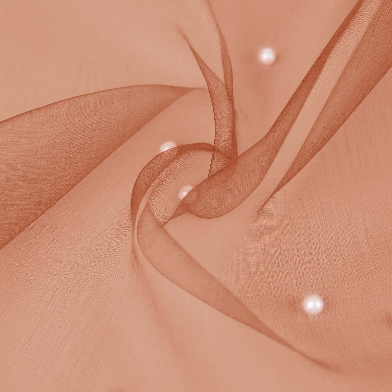 12"x10yd Terracotta (Rust) Sheer Chiffon Fabric Bolt, DIY Voile Drapery Fabric