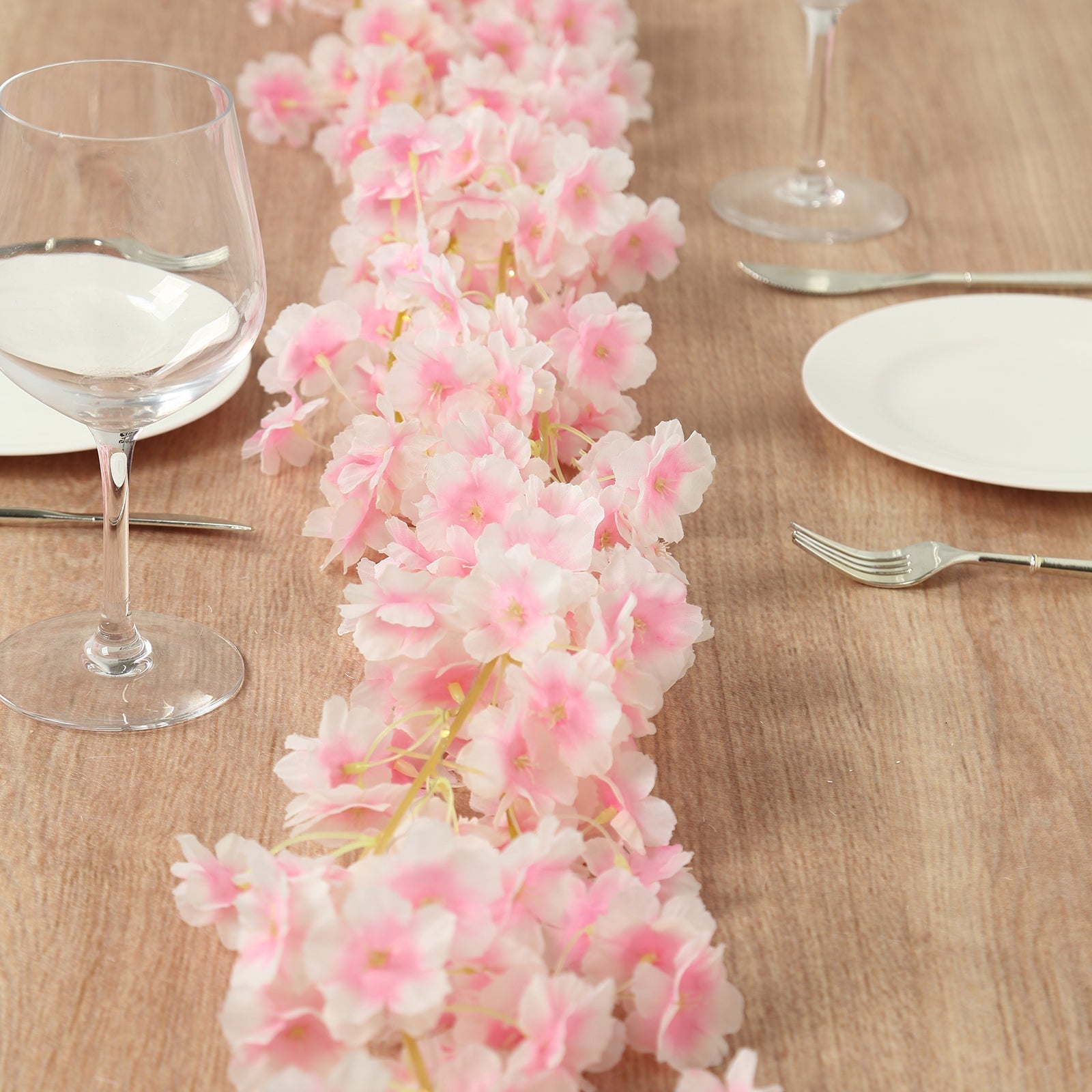 20 LED Garland Fairy String Lights Cherry Blossom Design Blush Warm White - Battery Operated Party Décor 6ft
