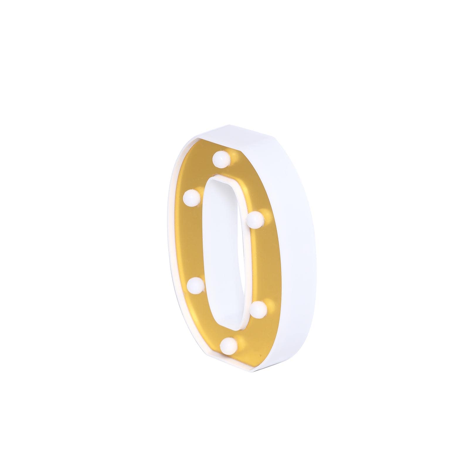 3D Marquee Letter "O" Warm White 6 LED Lights Gold - Chic Light-Up Decor for Events 6"