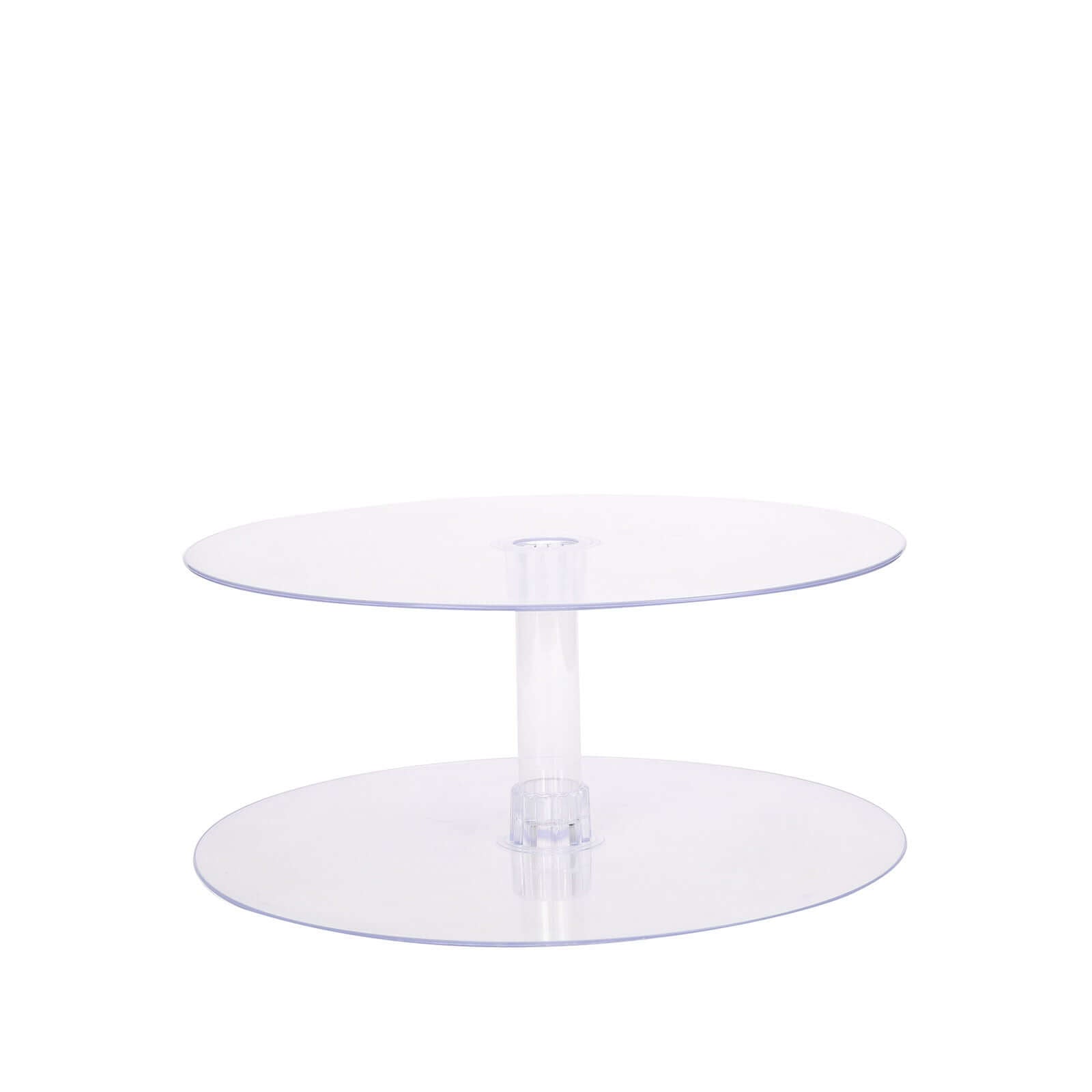 2-Tier Acrylic Round Cake Stand Set Clear - Chic Versatile Cupcake Holder Dessert Display Pedestal for Wedding Buffet & Catering Displays 18"