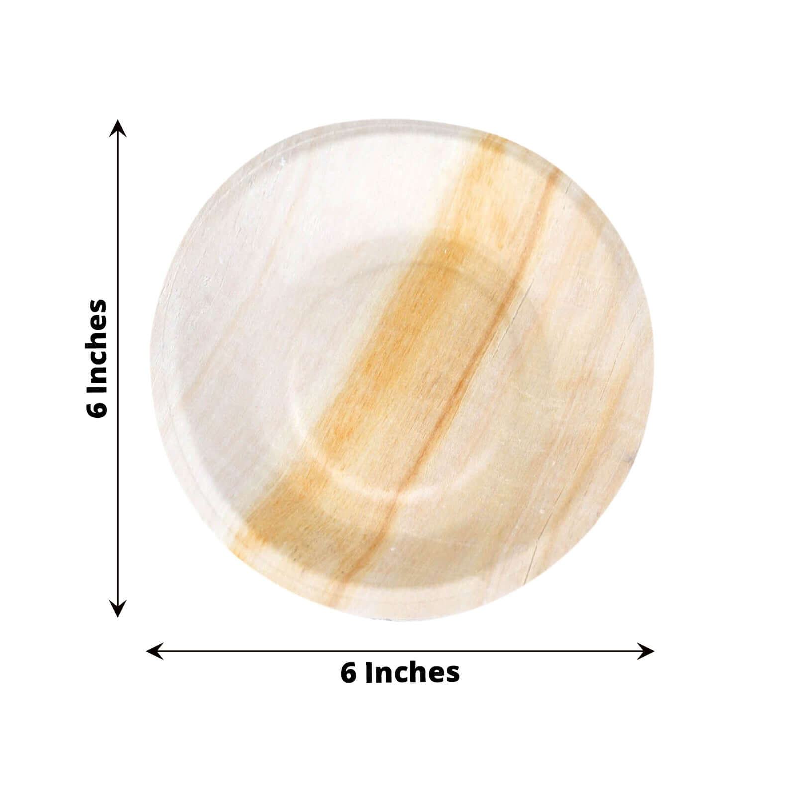 25-Pack Birchwood 6" Round Dessert, Appetizer Plates - Natural Eco Friendly Wooden Disposable Plates for Farmhouse-Style Events, Parties & Gatherings