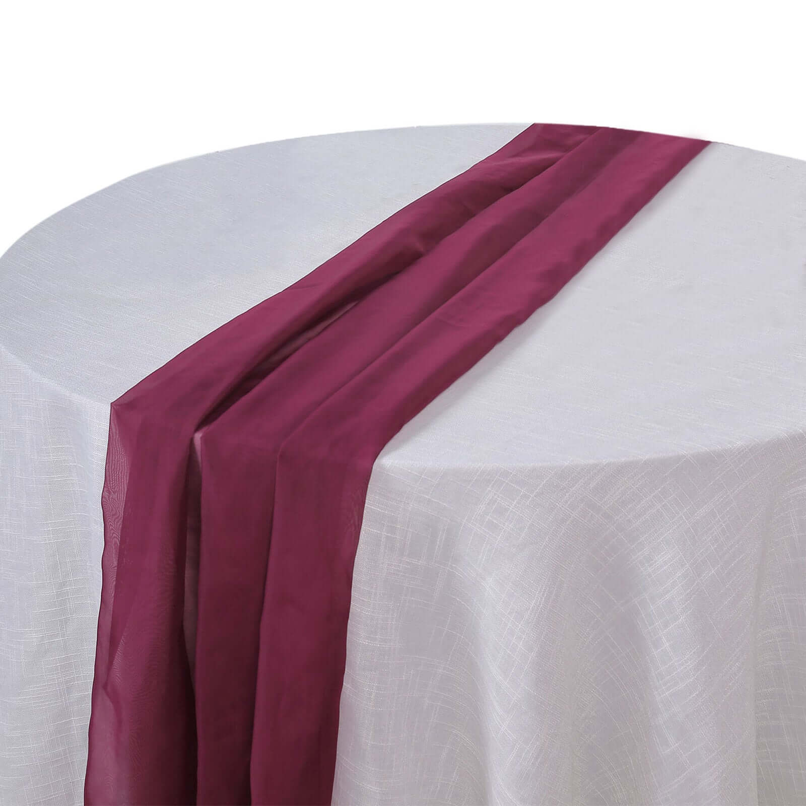 Premium Chiffon 6ft Table Runner Burgundy - Flowy & Lightweight Table Decor