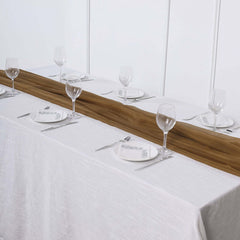 Premium Chiffon 6ft Table Runner Gold - Chic Flowy & Lightweight Table Decor