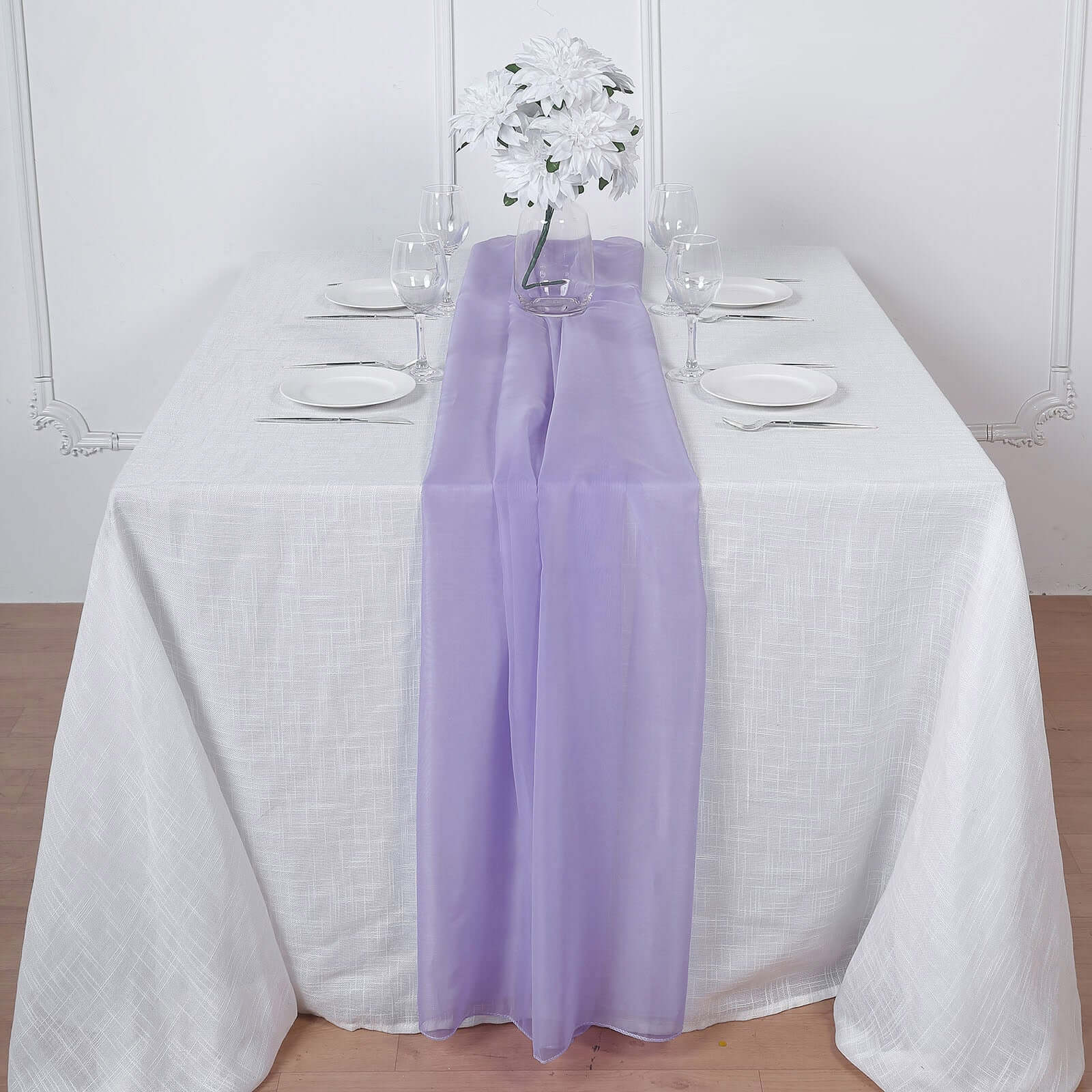 Premium Chiffon 6ft Table Runner Lavender Lilac - Flowy & Lightweight Table Decor