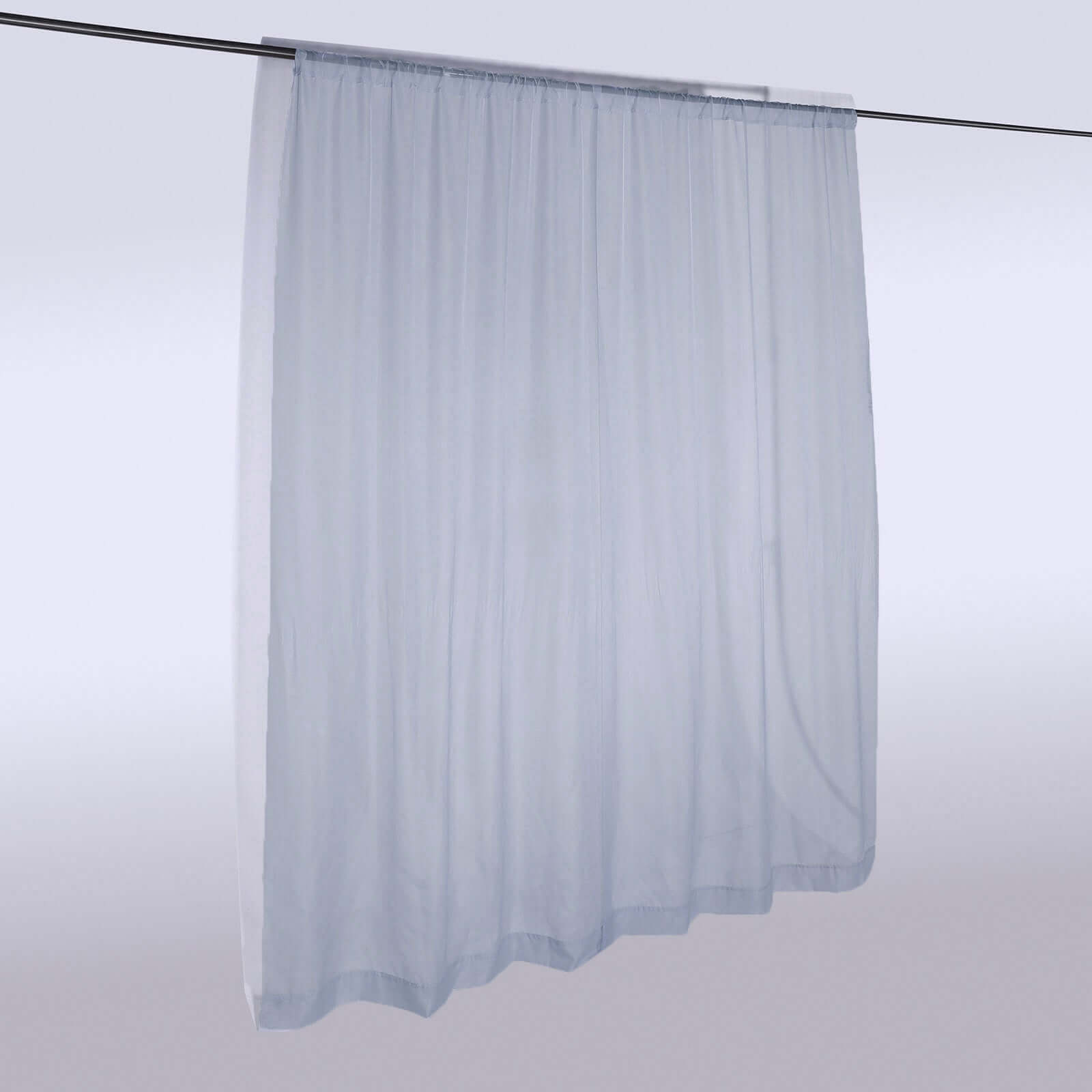 2 Pack Dusty Blue Sheer Chiffon Event Curtain Drapes, Durable Flame Resistant Premium Organza Backdrop Event Panels With Rod Pockets - 10ftx10ft