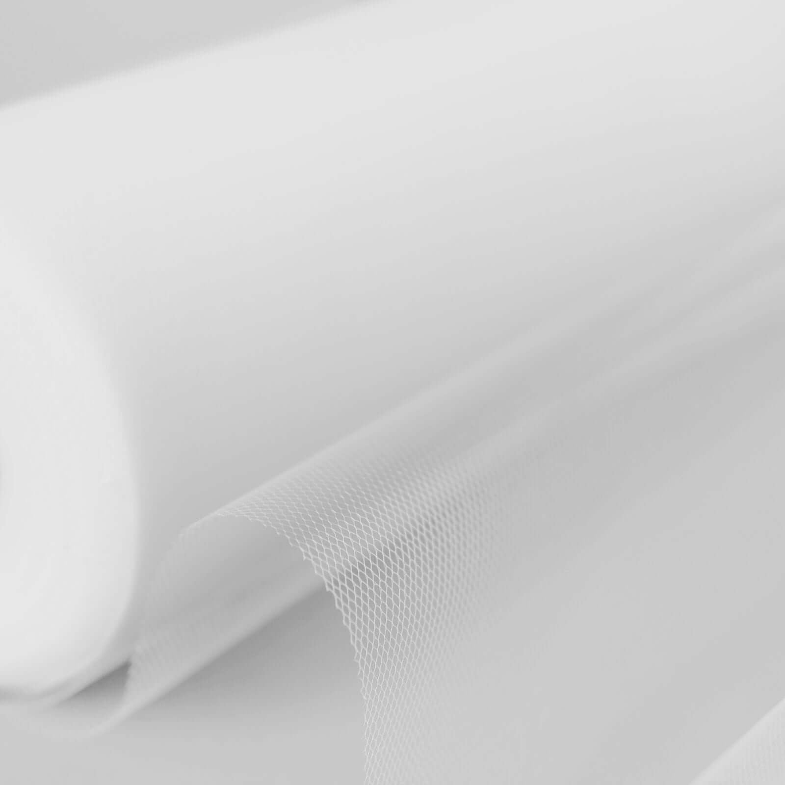 12"x100 Yards White Tulle Fabric Bolt, Sheer Fabric Spool Roll For Crafts