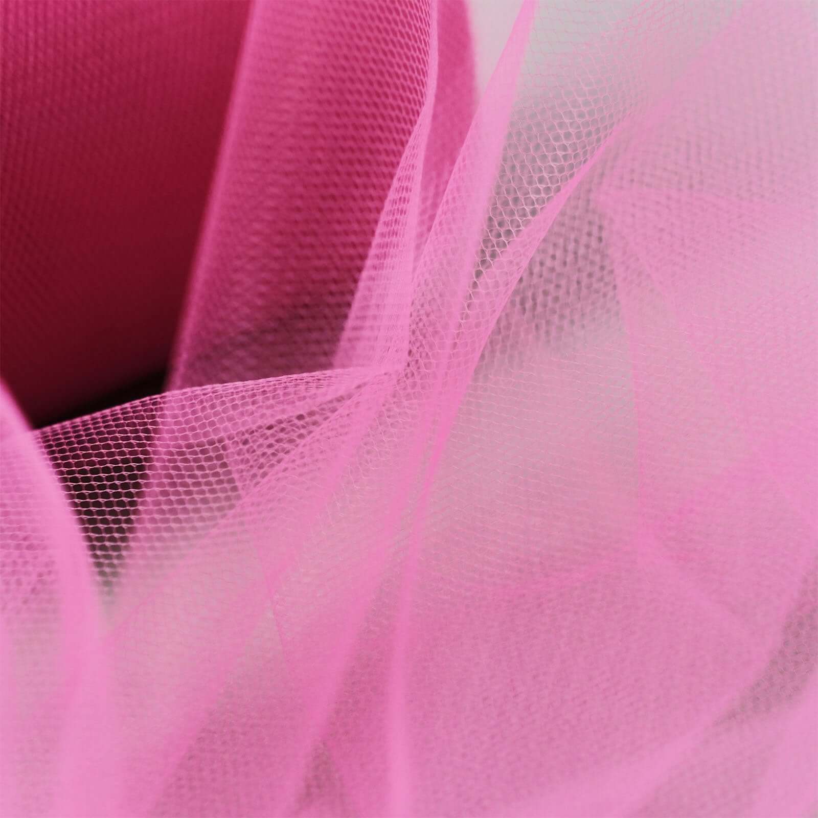 6"x100 Yards Fuchsia Tulle Fabric Bolt, Sheer Fabric Spool Roll For Crafts