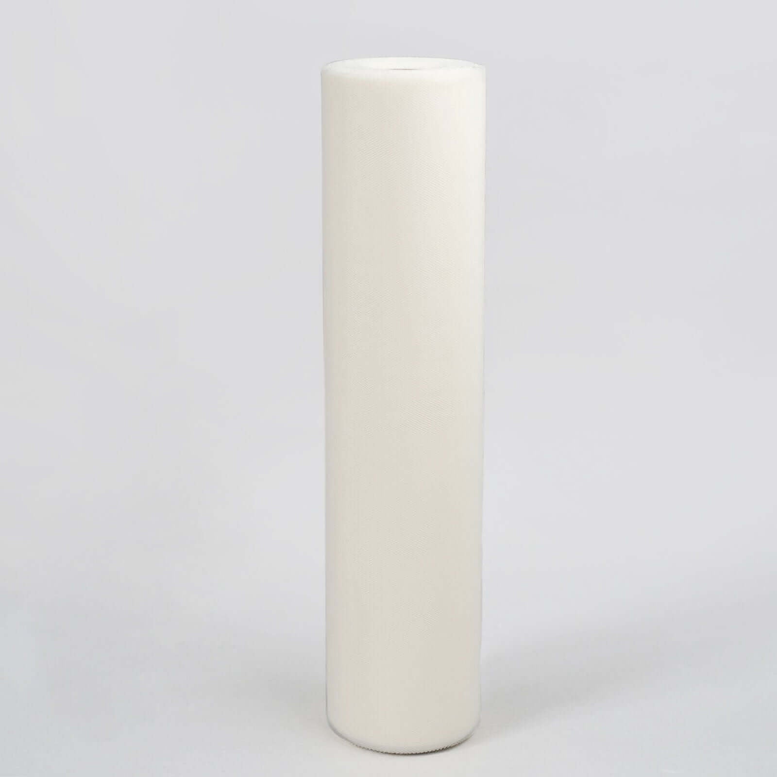 18"x100 Yards Ivory Tulle Fabric Bolt, Sheer Fabric Spool Roll For Crafts