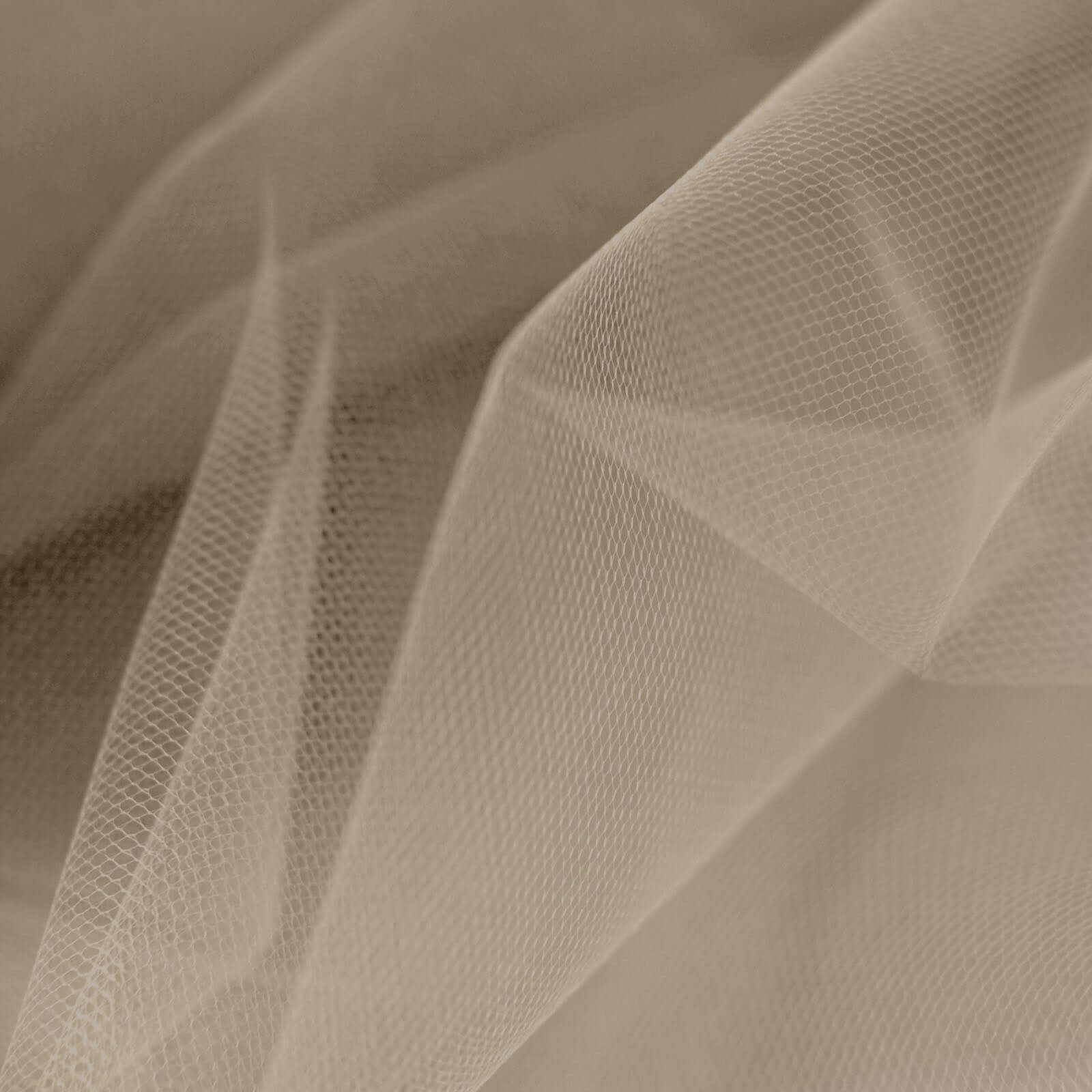 12"x100 Yards Taupe Tulle Fabric Bolt, Sheer Fabric Spool Roll For Crafts