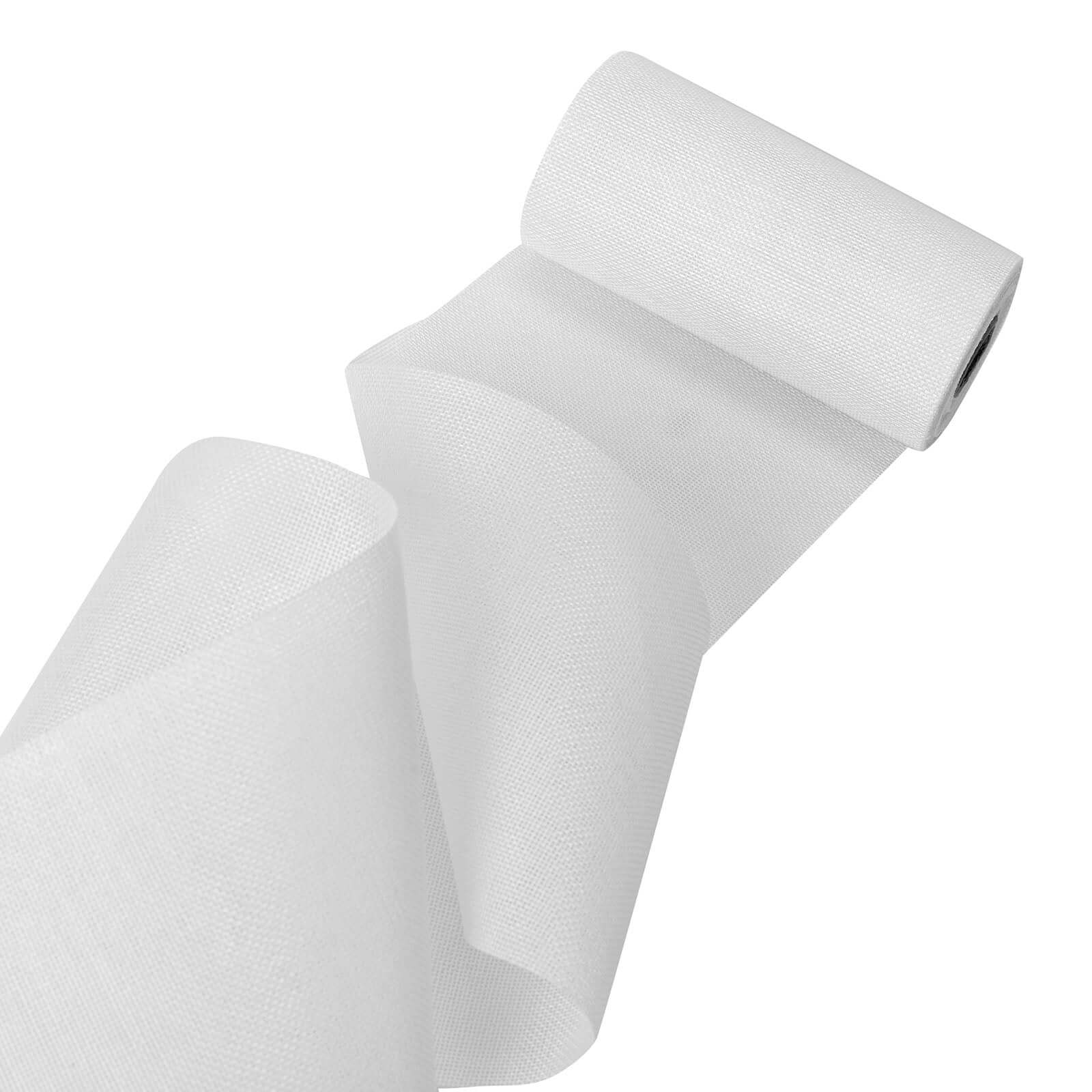 6"x10 Yards White Polyester Burlap Fabric Roll