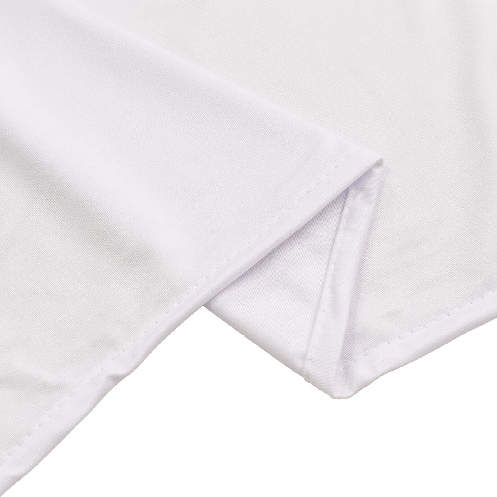 White Scuba Polyester Event Curtain Drapes, Durable Flame Resistant Backdrop Event Panel Wrinkle Free with Rod Pockets - 5ftx14ft