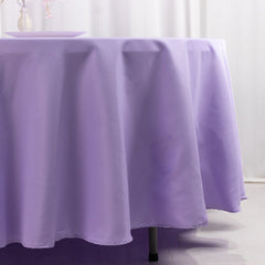 Premium Polyester 108" Round Tablecloth Lavander Lilac - Wrinkle-Resistant 220GSM Table Cover