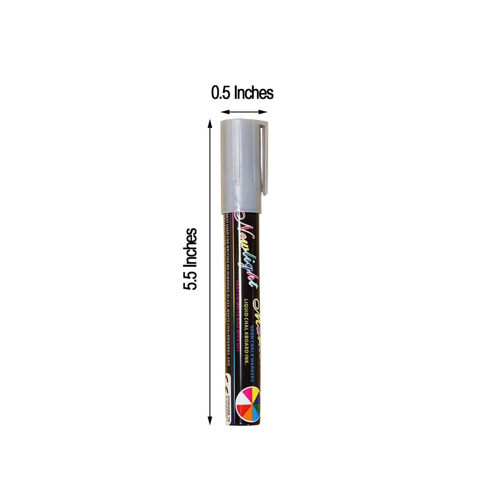 3-Pack Liquid Chalk Marker Point Pens, Reversible Bullet and Chisel Tip For Blackboard, Chalkboard, Windows 5mm