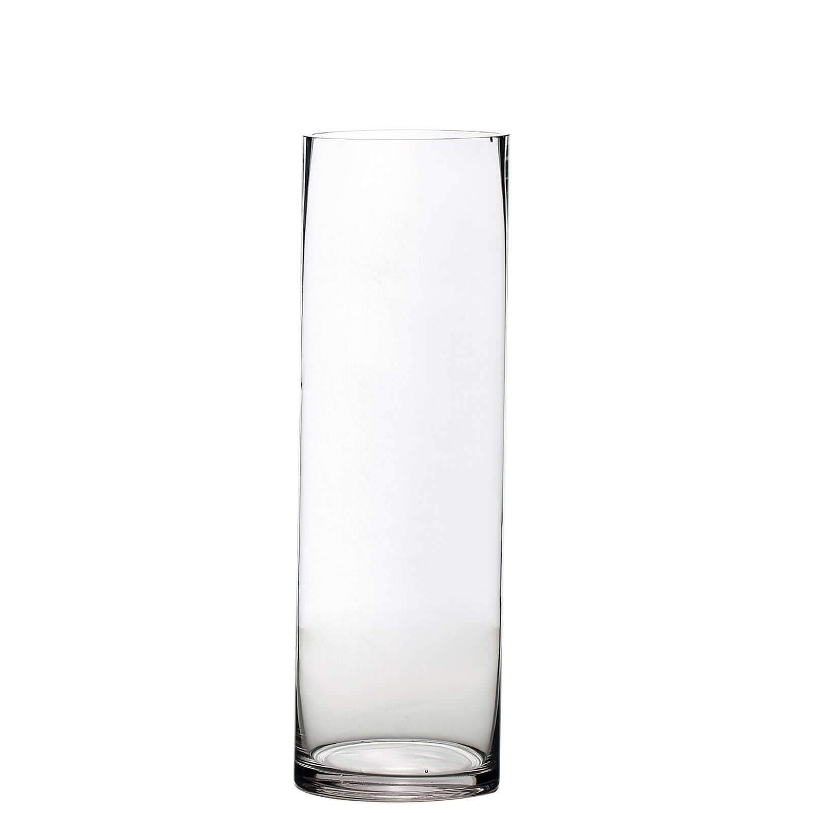 6-Pack Glass Flower Vases Cylinder Design Heavy Duty Clear - Stylish Centerpieces for Weddings 16"