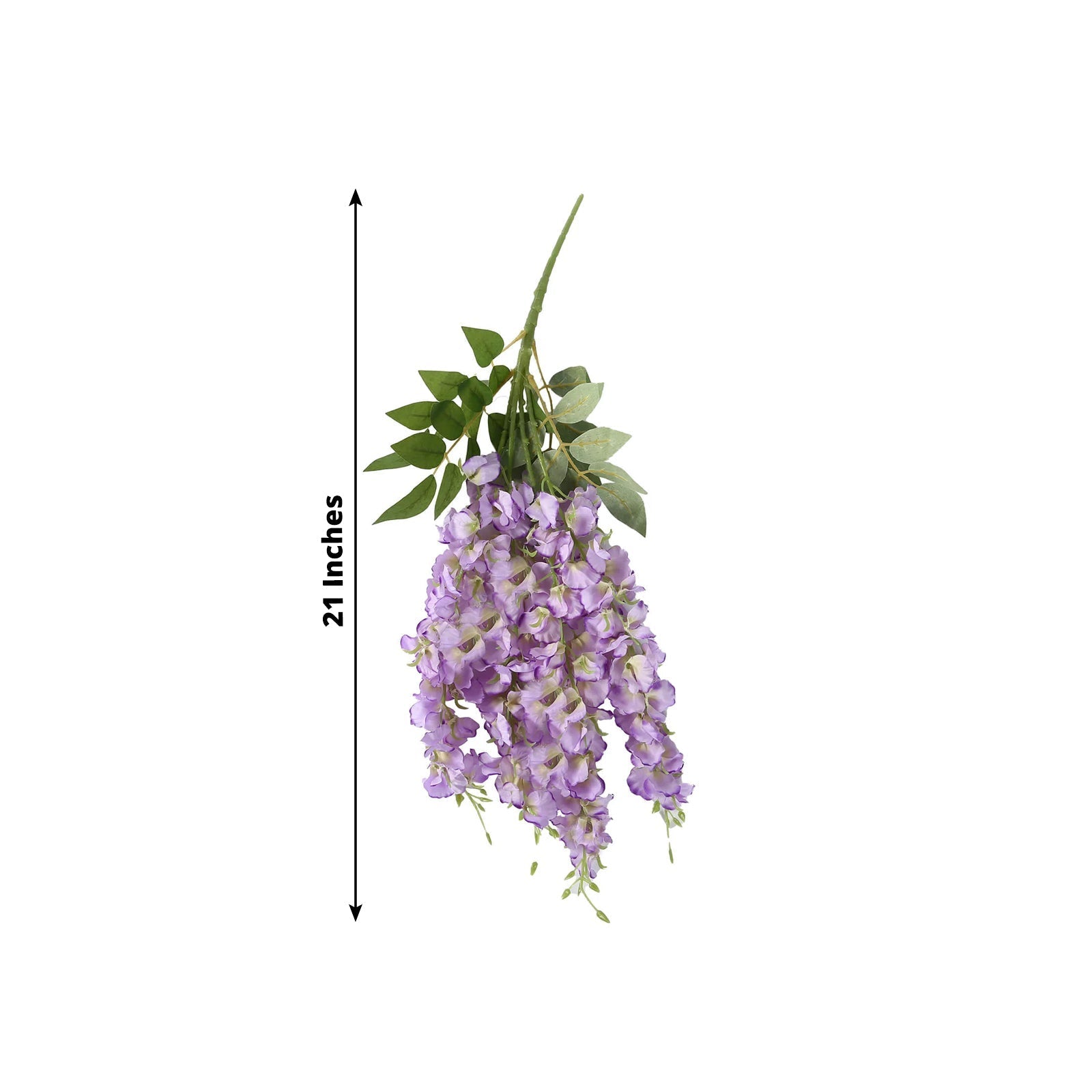 6 Pack Purple Silk Wisteria Vines Hanging Plants, Long Artificial Flowers Bushes - 4 Full Strands in 1 Bush - 21"