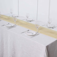 Premium Chiffon 6ft Table Runner Champagne - Flowy & Lightweight Table Decor