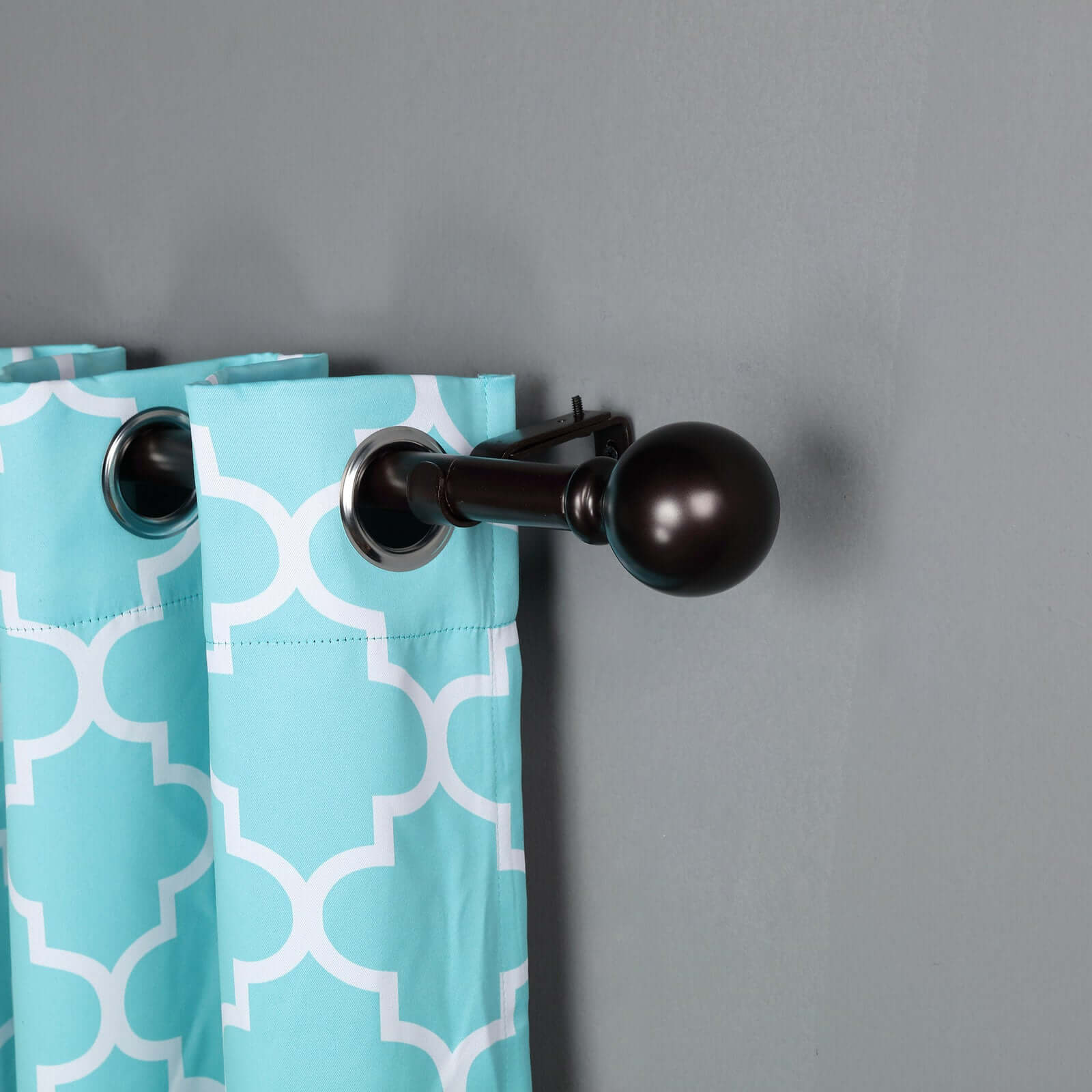 42"-126" Adjustable Curtain Rod Set, Bronze, Round Finials