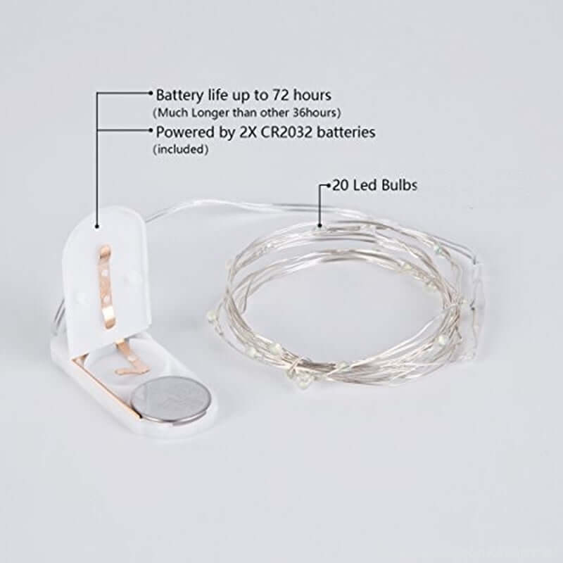 20 LED Micro Fairy String Lights Starry Bright Design Multicolor - Battery Operated Party Accent 90"