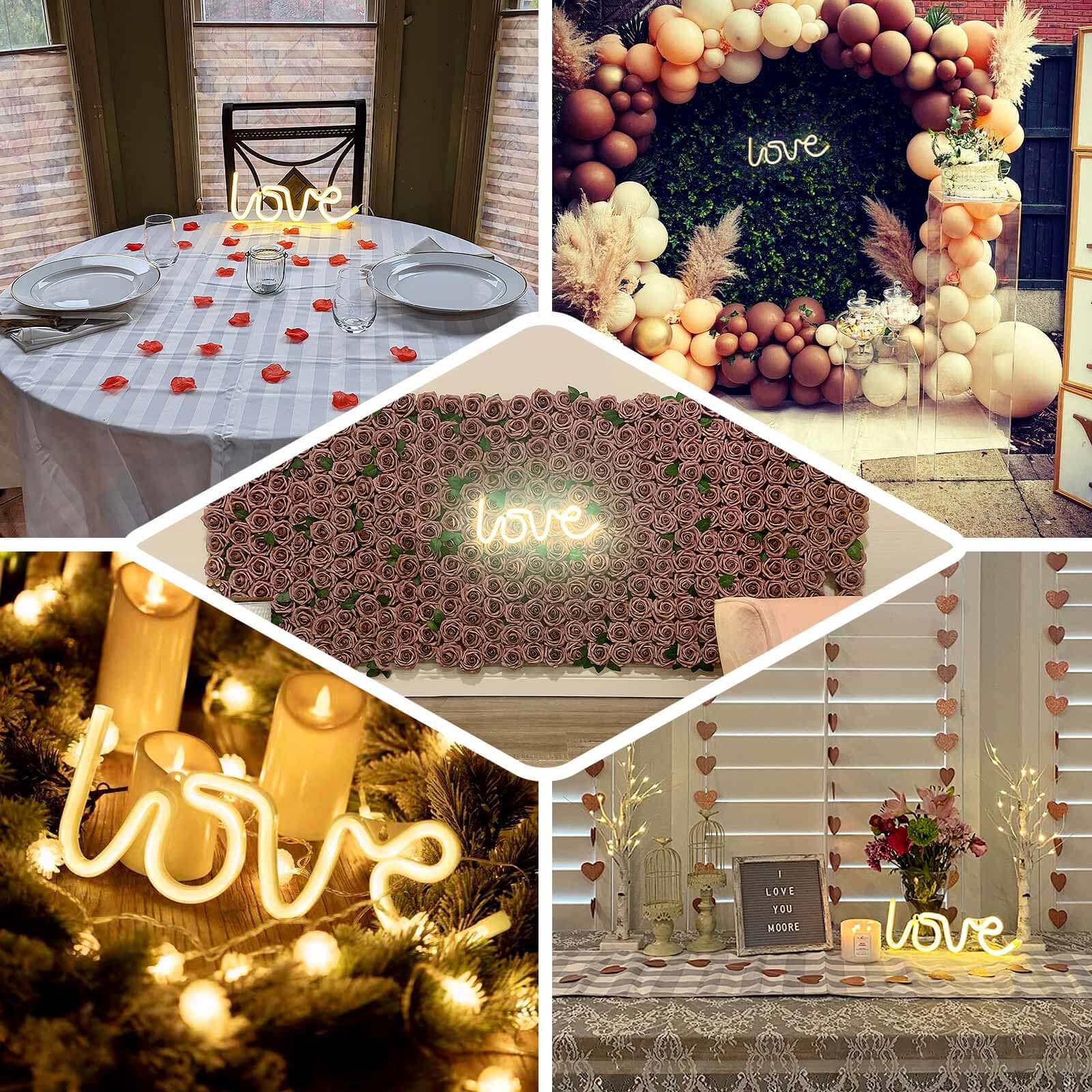 13" Love Neon Light Sign, LED Reusable Wall Decor Lights USB and Battery Operated
