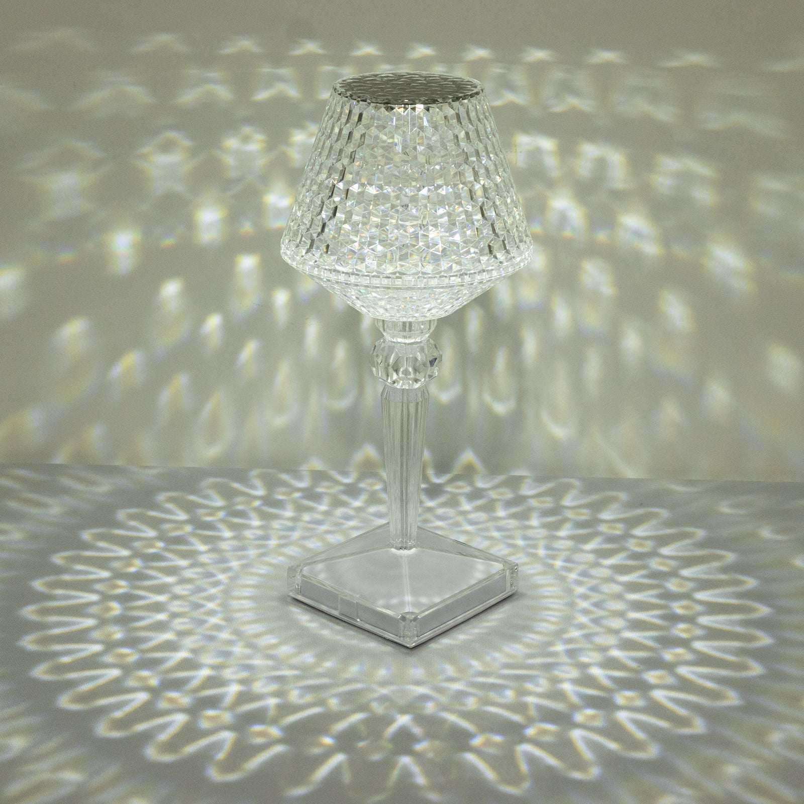 LED Acrylic Table Lamp Cup Shape Design Color Changing - Rechargeable Cordless Touch Control Accent Light 10"