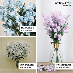 12 Stems Lime Artificial Silk Babys Breath Flower Bushes Spray