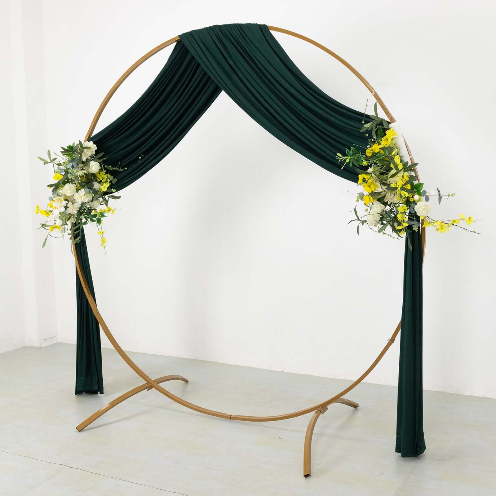 Hunter Emerald Green 4-Way Stretch Spandex Event Curtain Drapes, Wrinkle Free Backdrop Event Panel with Rod Pockets - 5ftx18ft