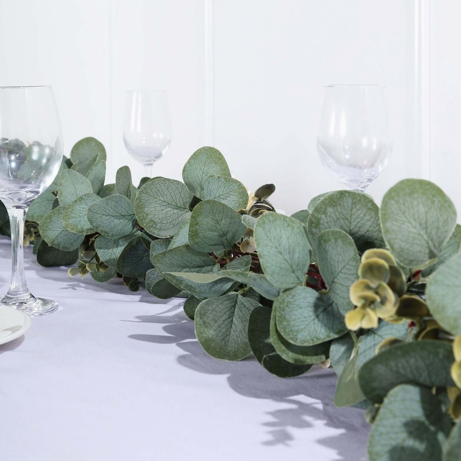 7ft Real Touch Green Artificial Eucalyptus Boxwood Leaf Garland Vine